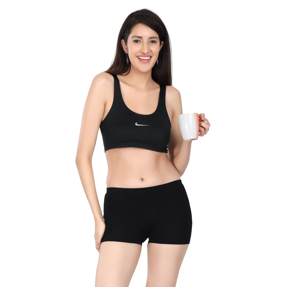 Bamboo Fabric Mid Rise Shorts | Black and Gray | Pack of 2 - EarthBased