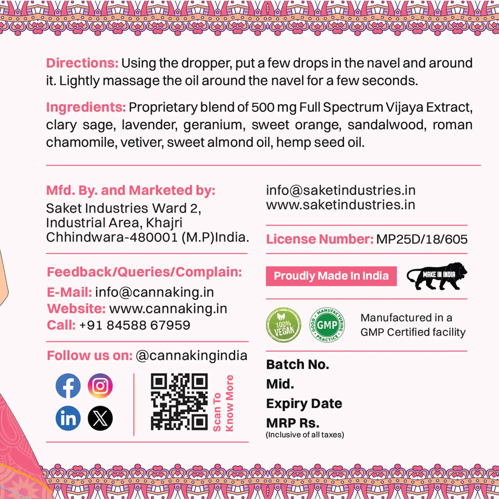 Nabhi Tailam- Belly button drops- 30 ml by Cannaking - EarthBased