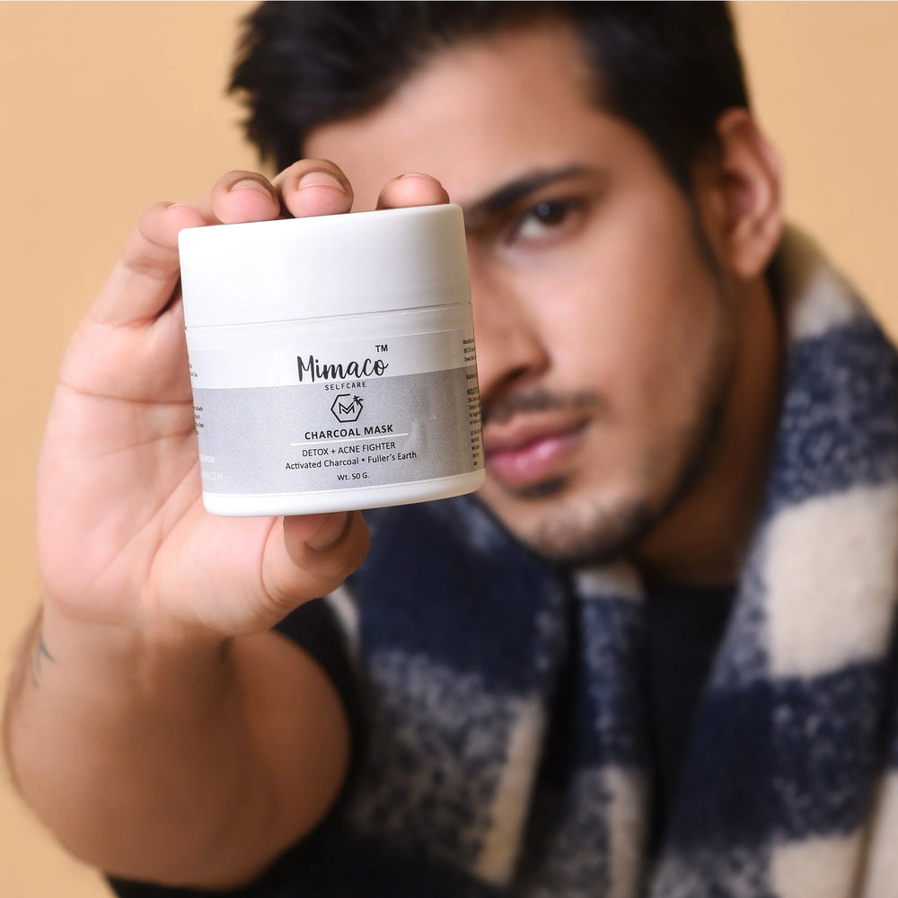 CHARCOAL FACE MASK - Skin Detoxifier & Acne Fighter with Activated charcoal and kaolin clay - EarthBased