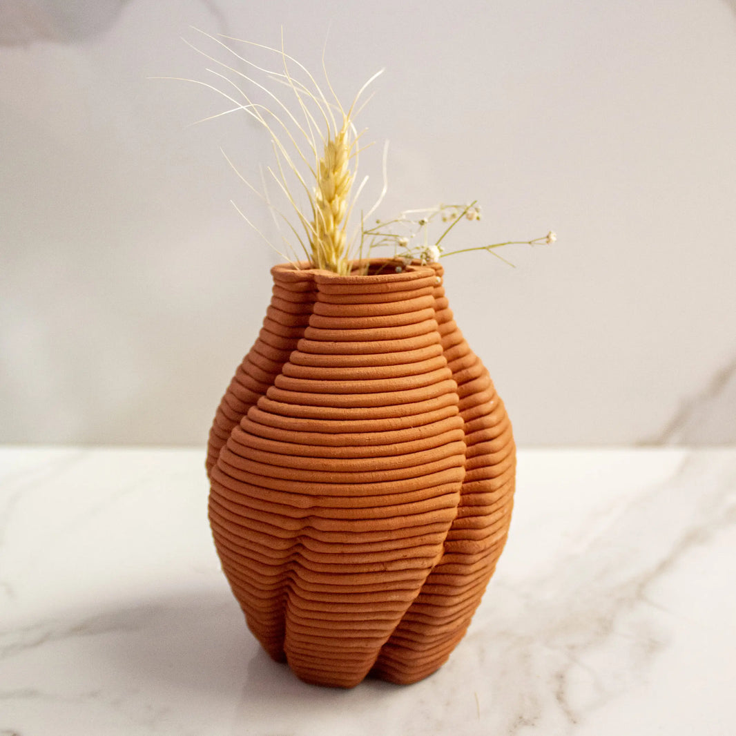 Terracotta Vase Brown and Twisted Vol. I - EarthBased
