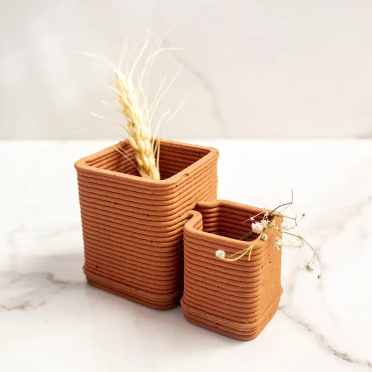 Terracotta Cubicles Vase - EarthBased