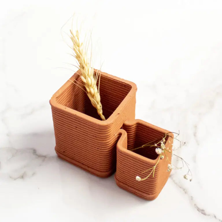 Terracotta Cubicles Vase - EarthBased