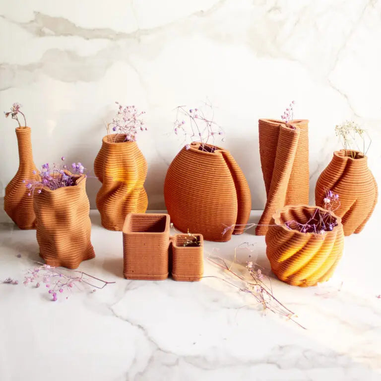 Terracotta Cubicles Vase - EarthBased