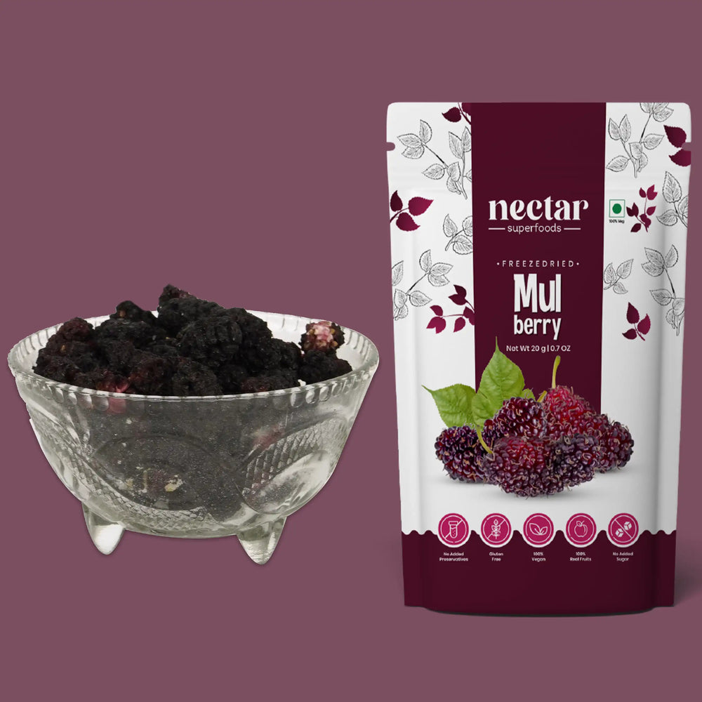NECTAR SUPER FOODS- FREEZE DRIED MULBERRY- PACK OF 2 UNITS 20 GM EACH - EarthBased
