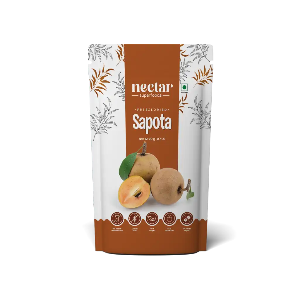 NECTAR SUPERFOODS- FREEZE DRIED SAPOTA SLICES- PACK OF 2 UNITS 20 GM EACH - EarthBased