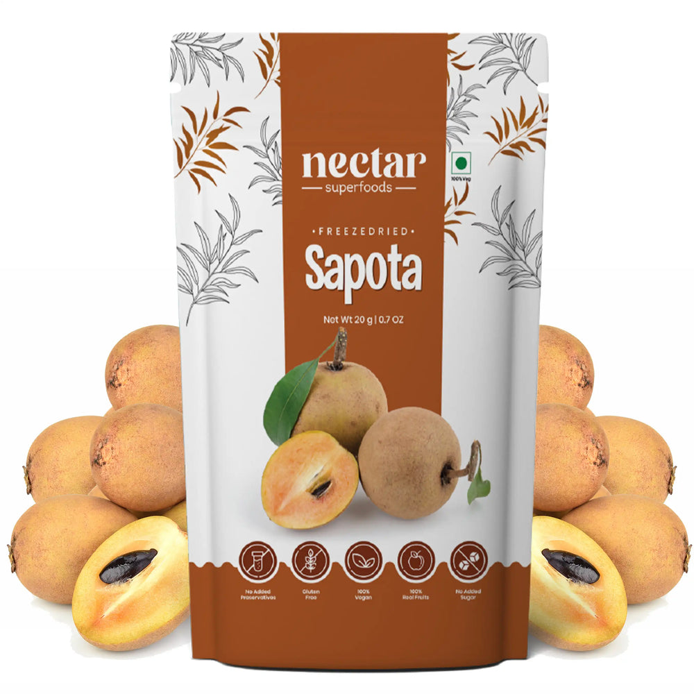 NECTAR SUPERFOODS- FREEZE DRIED SAPOTA SLICES- PACK OF 2 UNITS 20 GM EACH - EarthBased