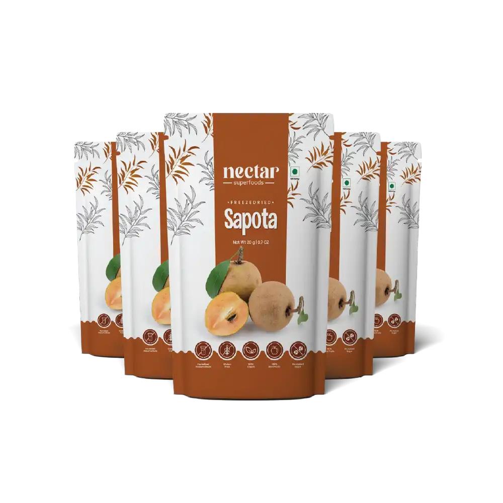 NECTAR SUPERFOODS- FREEZE DRIED SAPOTA SLICES- PACK OF 2 UNITS 20 GM EACH - EarthBased
