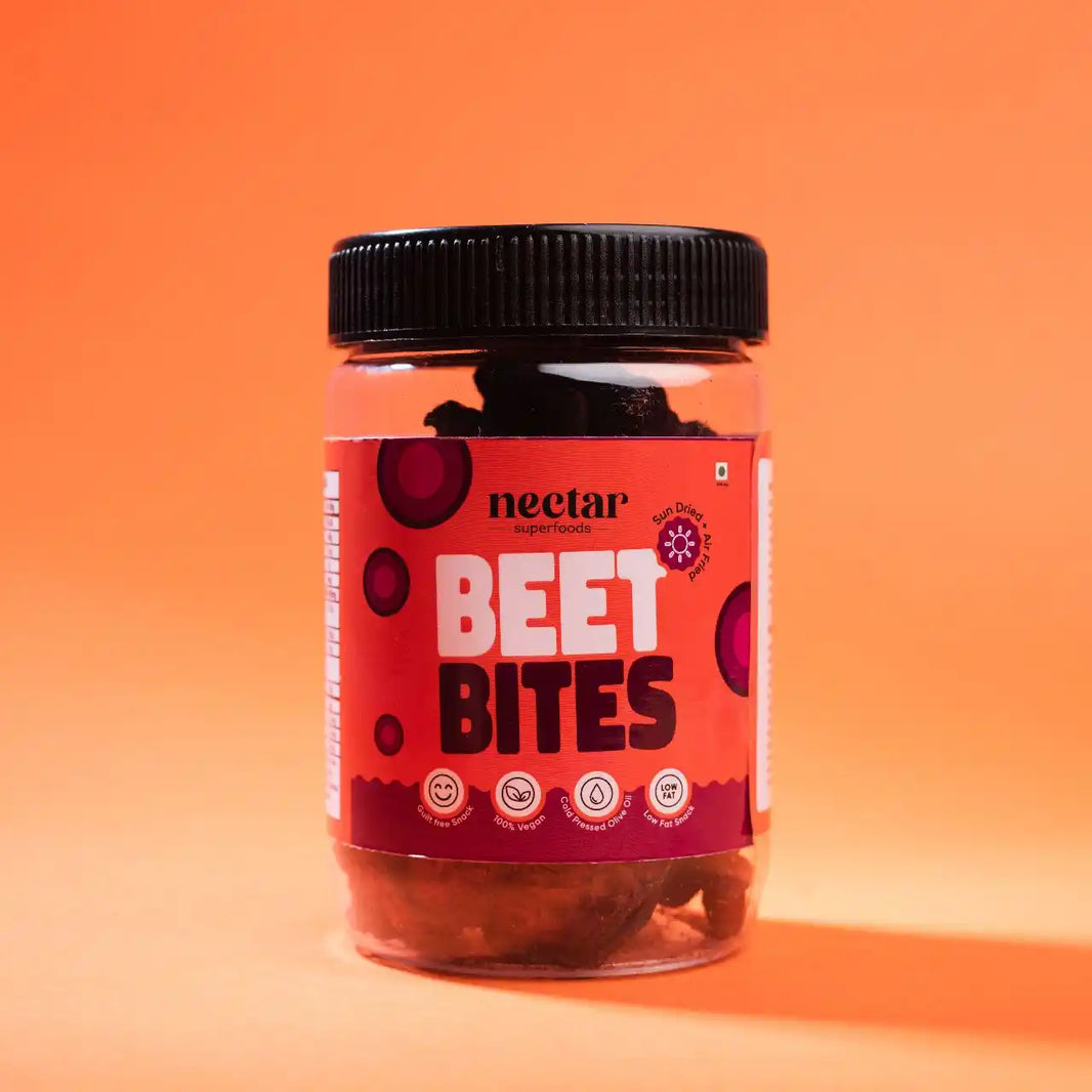 NECTAR SUPERFOODS- SUN DRIED AIR FRIED BEET BITES CHIPS- PACK OF 3 UNITS 40 GM EACH - EarthBased