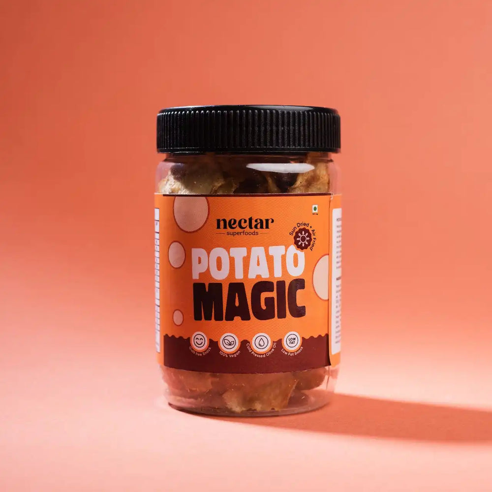 NECTAR SUPER FOODS- SUN DRIED AIR FRIED POTATO MAGIC CHIPS- PACK OF 3 UNITS 40 GM EACH - EarthBased
