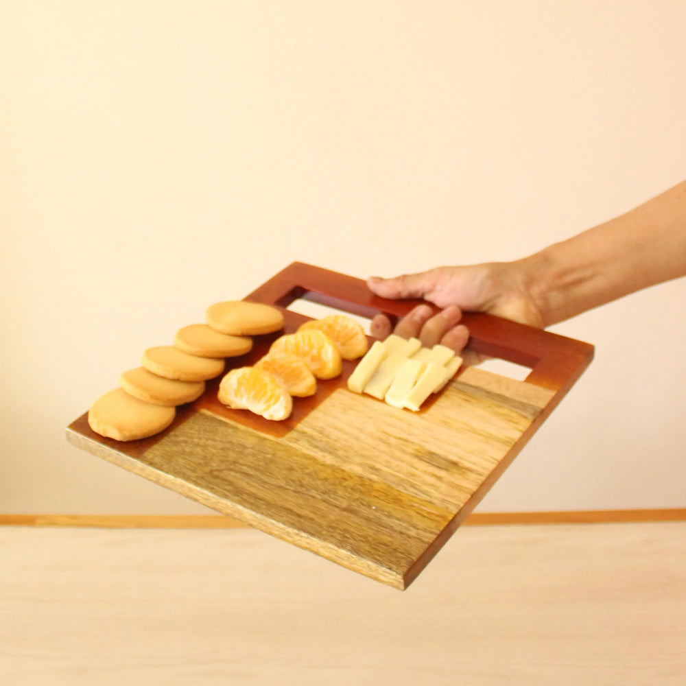 Staircase Mango Wood Cheese Platter - EarthBased