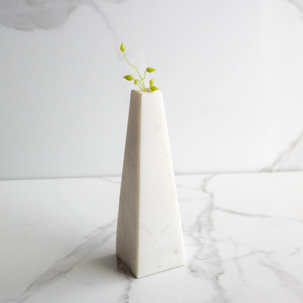 Truncated Pyramid Marble Vase - EarthBased