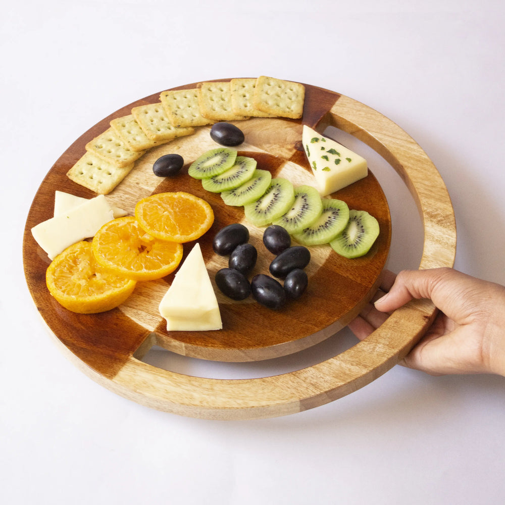 Two-Hued Mango Wood Cheese Platter - EarthBased