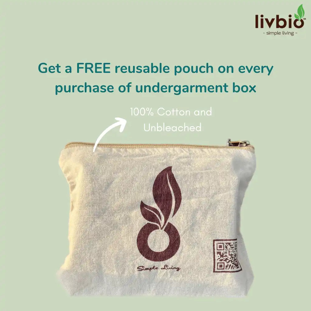 Organic Cotton & Natural Dyed Rust Cream and Turmeric Yellow Combo Underwear by Livbio - EarthBased