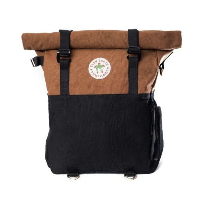 Pangolin Backpack- Camel Brown & Charcoal Black | Clan Earth - EarthBased