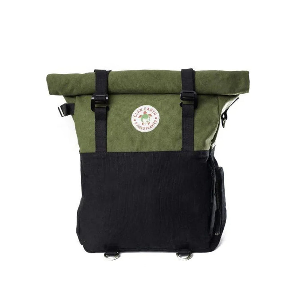 Pangolin Backpack- Olive Green & Charcoal Black | Clan Earth - EarthBased