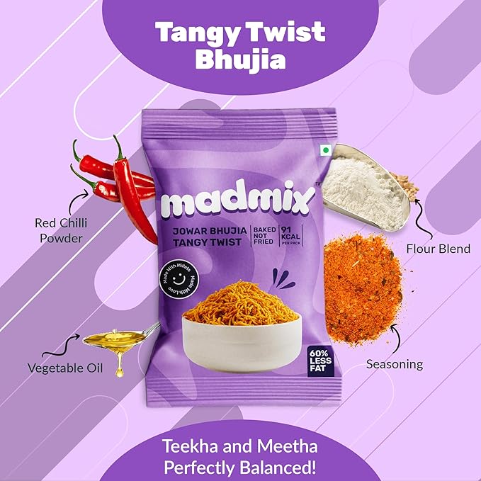 Jowar Bhujia Tangy Twist | Pack of 10 - EarthBased