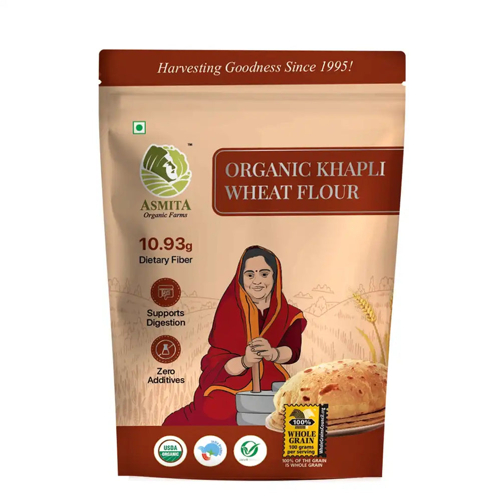 Organic Khapli Wheat Flour - 1 kg - EarthBased