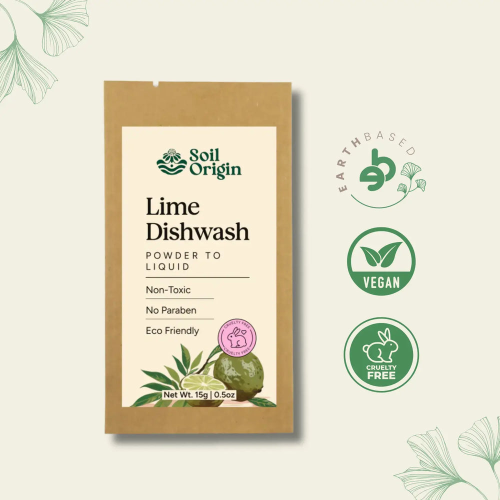 Powder to Liquid Dishwash (Lime) | Pack of 4 - EarthBased