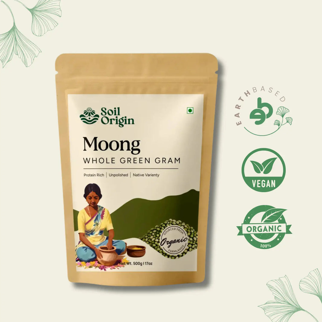Whole Green Gram (Moong) | Soil Origin | Pack of 2 - EarthBased