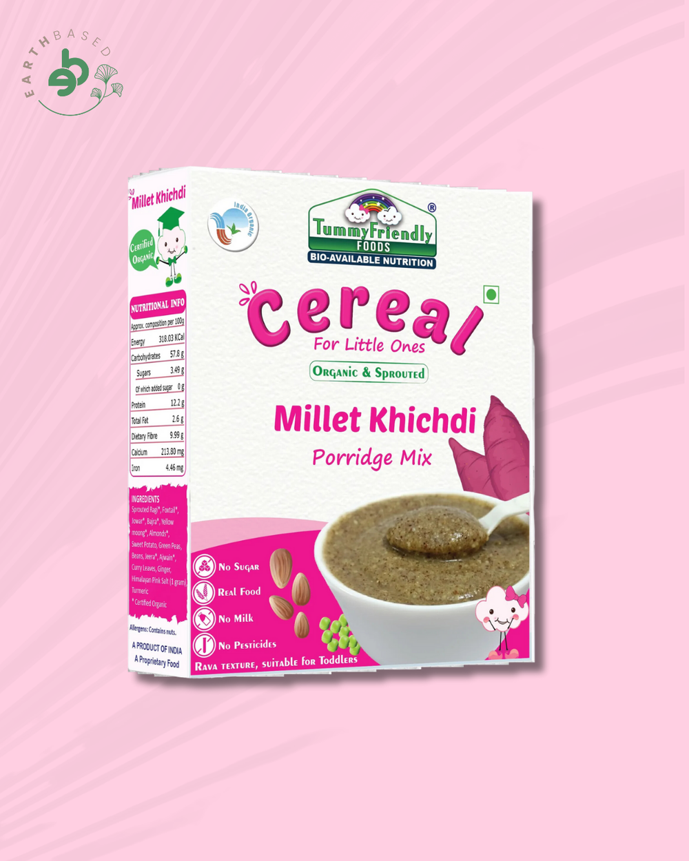 TummyFriendly Foods Organic Millet Khichdi Mix With Vegetables for Toddler Cereal (200 g) - EarthBased