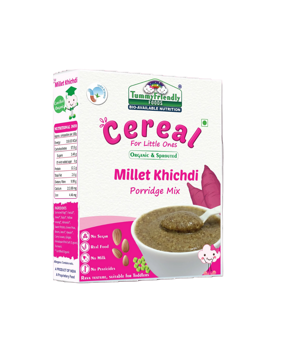 TummyFriendly Foods Organic Millet Khichdi Mix With Vegetables for Toddler Cereal (200 g) - EarthBased