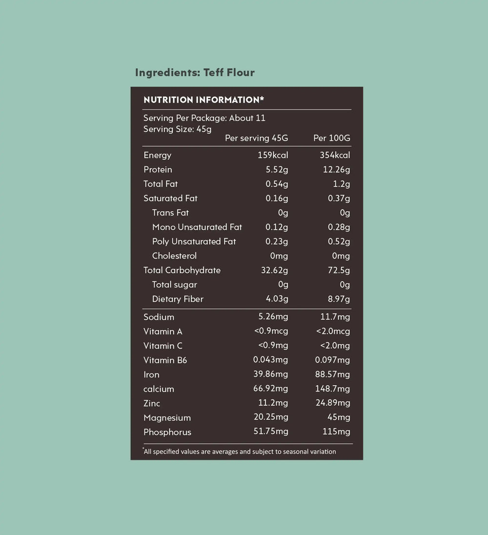 Nourish You TEFF FLOUR 500G - EarthBased