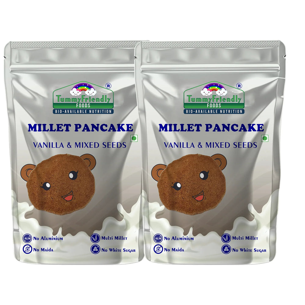TummyFriendly Foods | Millet Pancake Mix - Vanilla and Mixed Seeds (Pack of 2) - EarthBased