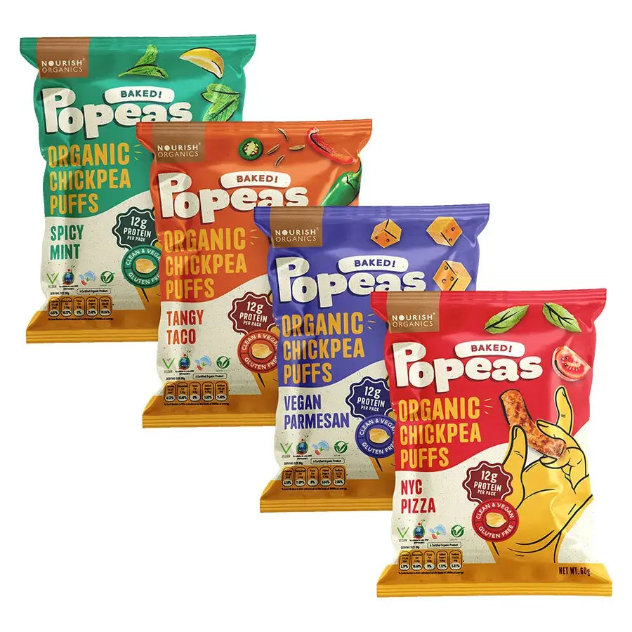 Nourish Organics Chickpea Puffs | Variety Pack (Pack x4) - EarthBased
