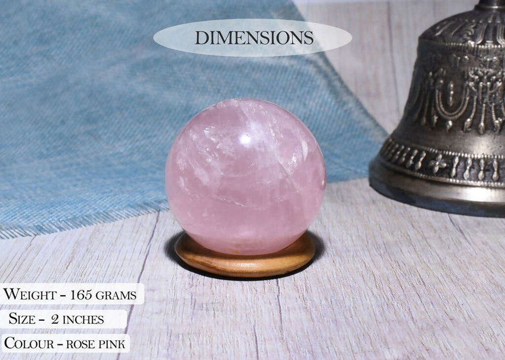 Original Rose Quartz Healing Ball For Love, Compassion, Emotions & Relationships - EarthBased