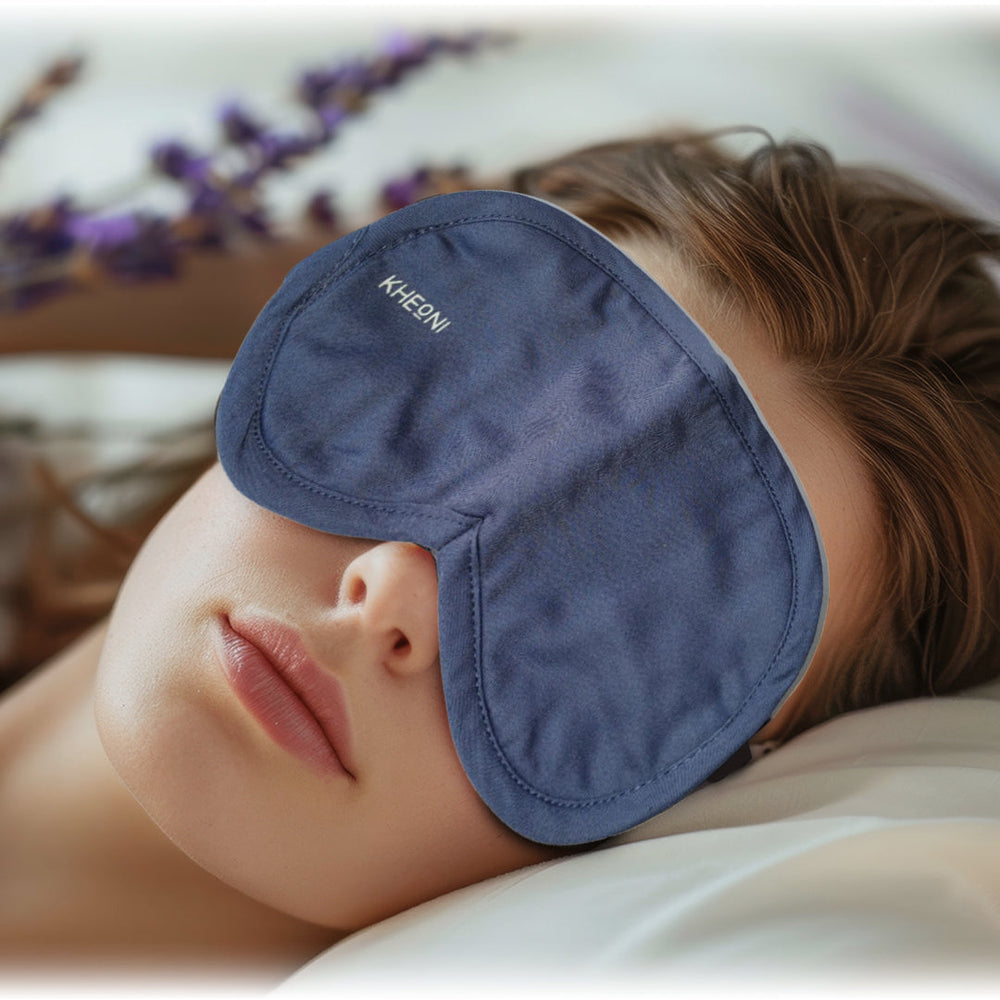 Kheoni blue organic cotton sleep eye mask