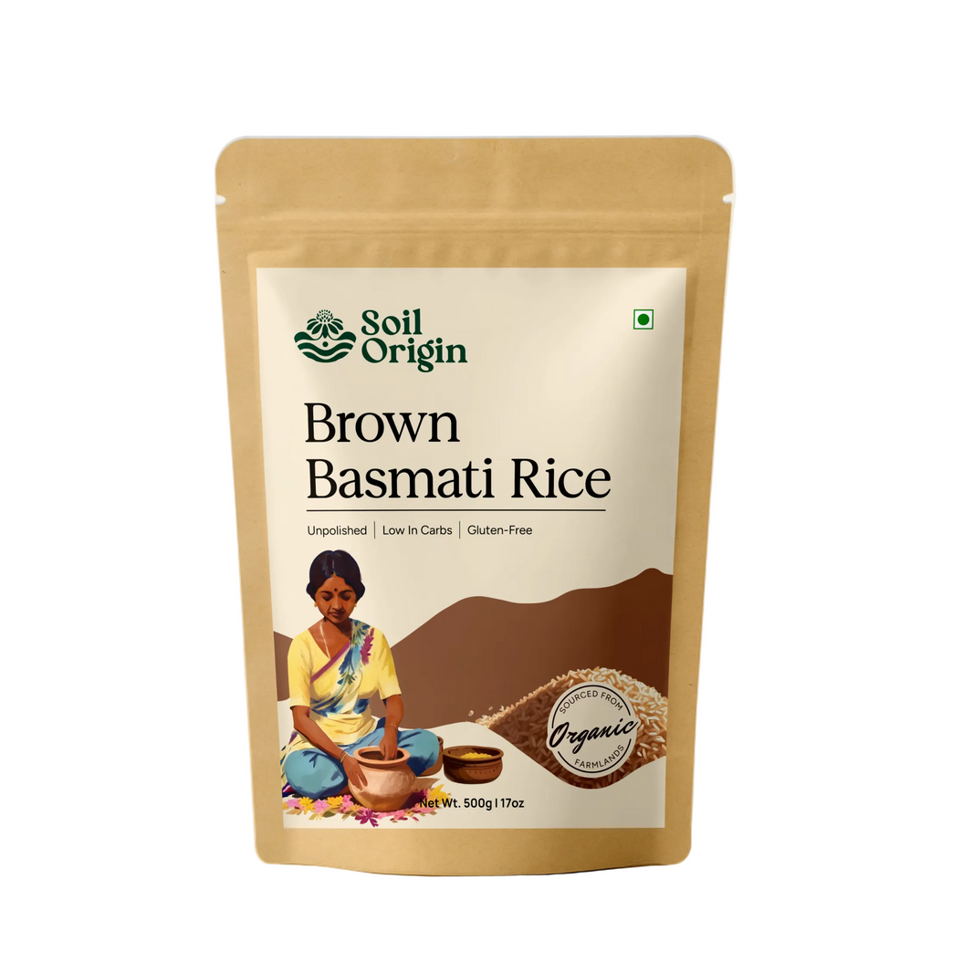 Brown Basmati Rice | Pack of 2 | Soil Origin - EarthBased