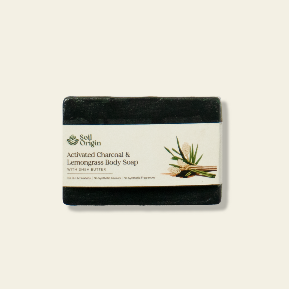 Activated Charcoal & Lemongrass Body Soap With Shea Butter - 100 Gm | Pack of 2 - EarthBased