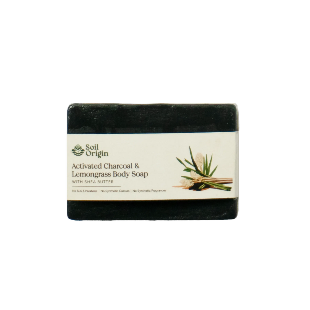 Activated Charcoal & Lemongrass Body Soap With Shea Butter - 100 Gm | Pack of 2 - EarthBased