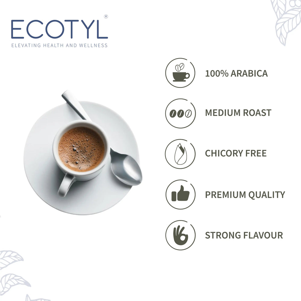 Ecotyl Coffee Powder | 100% Arabica | Strong Flavour & Rich Aroma | 200g - EarthBased