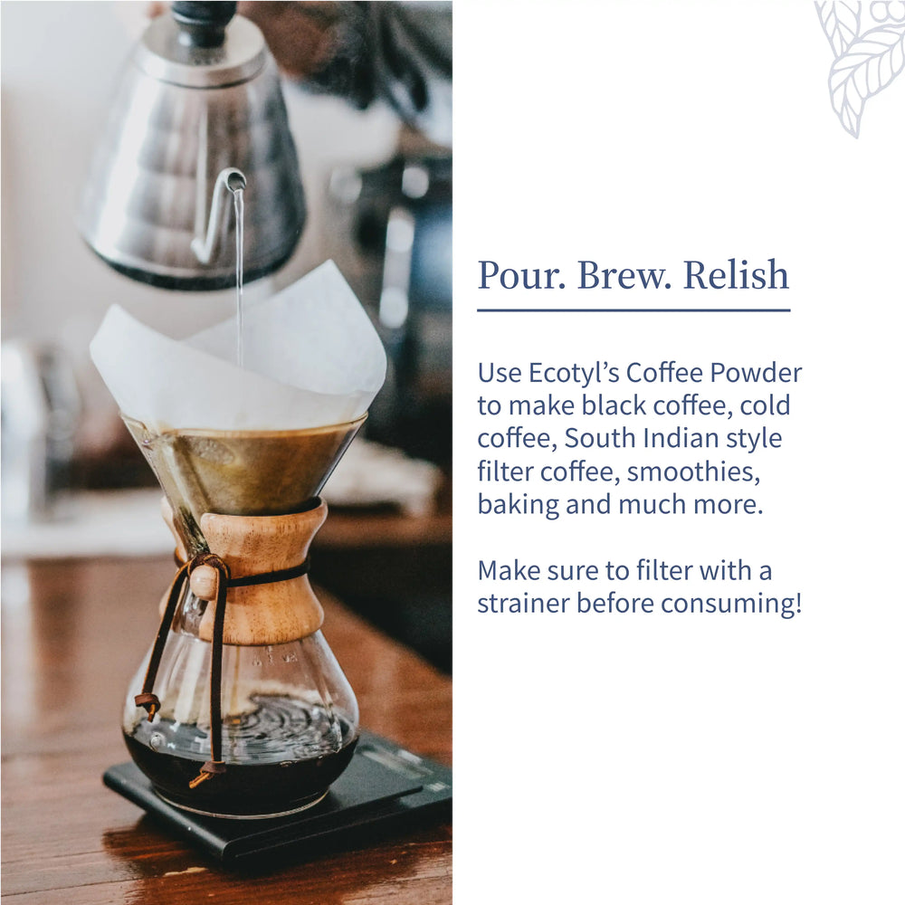 Ecotyl Coffee Powder | 100% Arabica | Strong Flavour & Rich Aroma | 200g - EarthBased