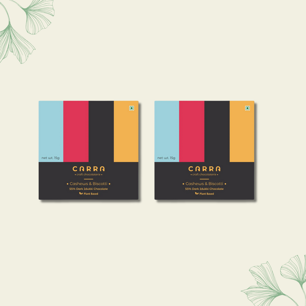 CARRA Cashews & Biscotti in 55% Dark Chocolate 15G - EarthBased