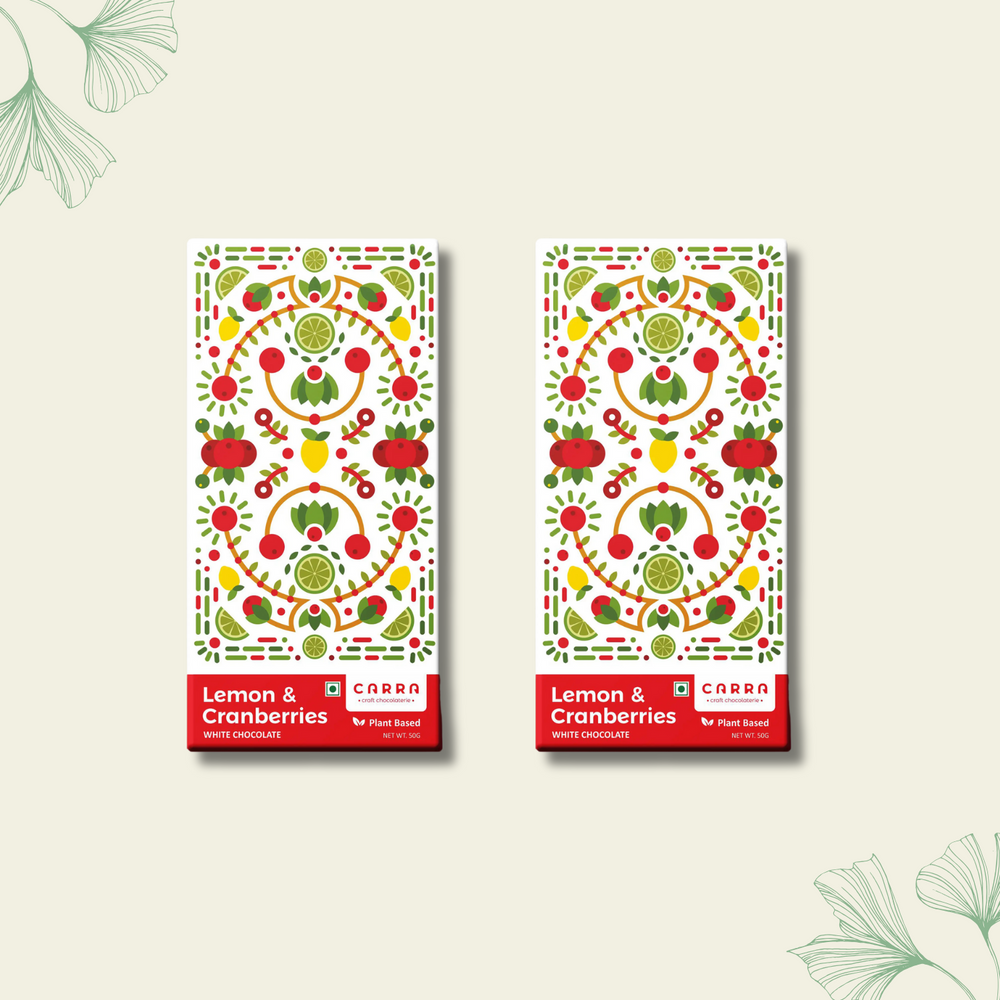 CARRA Lemon & Cranberries in Plant Based White Chocolate 50G - EarthBased