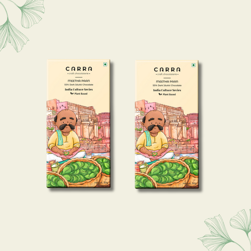 CARRA Meetha Paan in 55% Dark Chocolate 50G - EarthBased