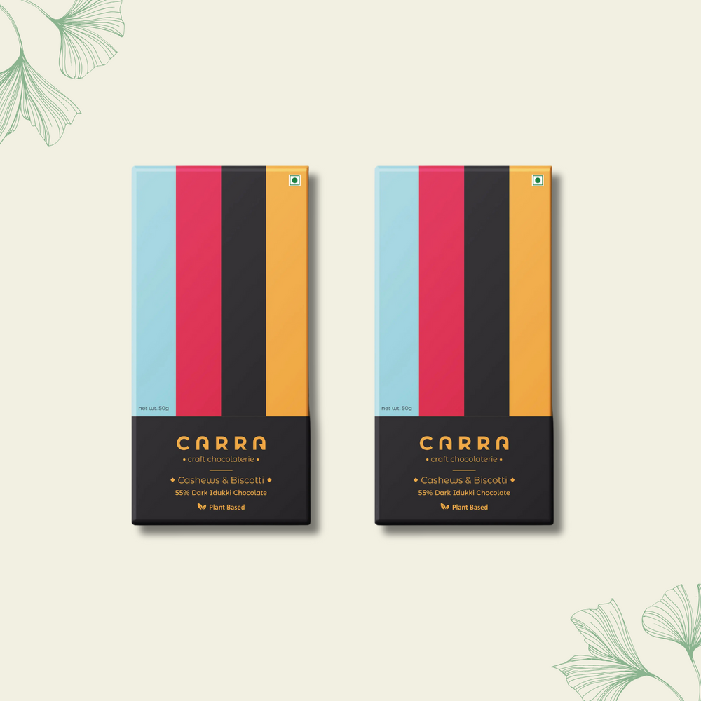 CARRA Cashews & Biscotti in 55% Dark Chocolate 50G - EarthBased