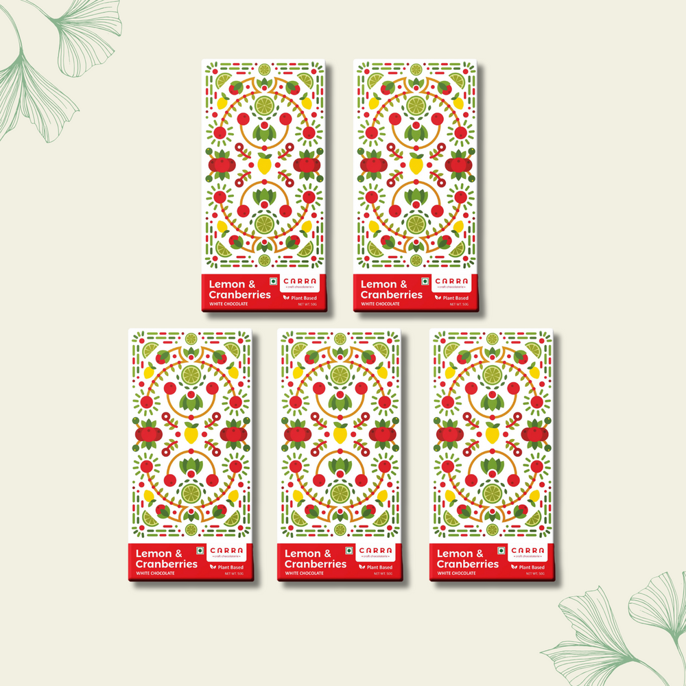 CARRA Lemon & Cranberries in Plant Based White Chocolate 50G - EarthBased