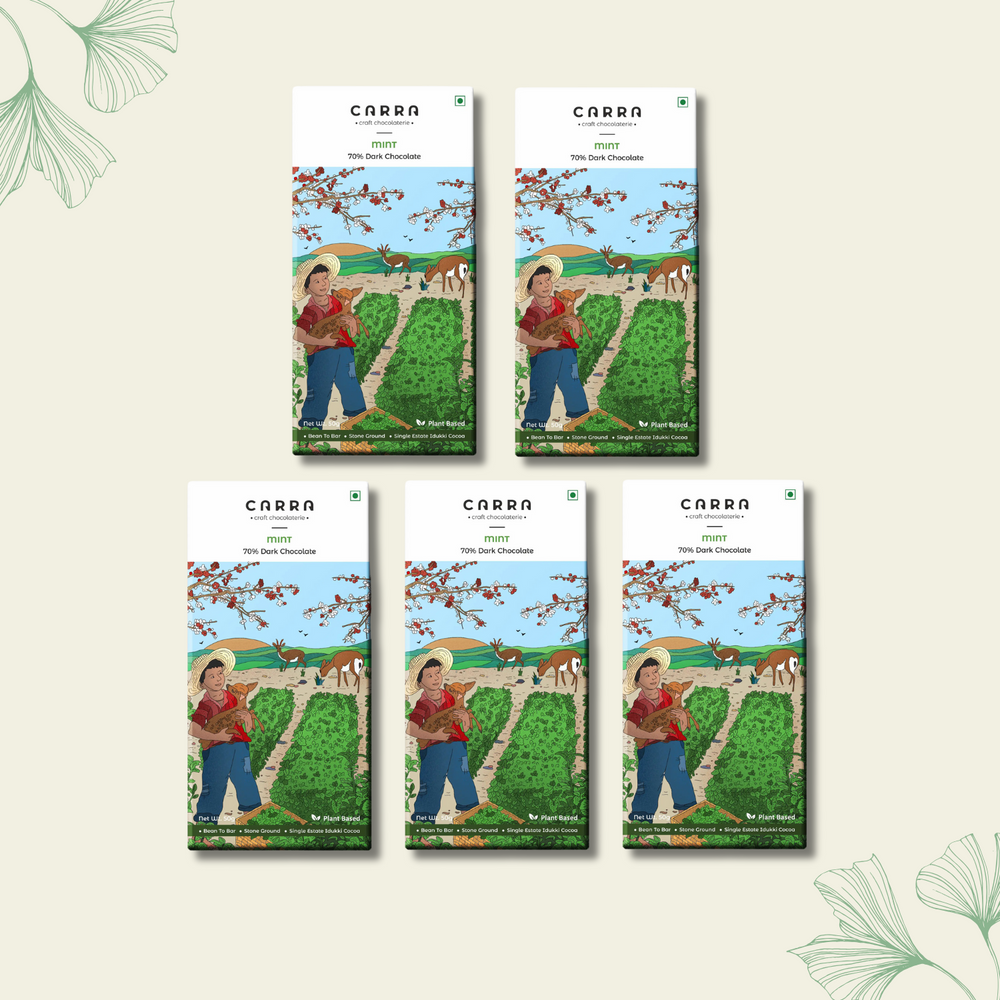 CARRA Mint in 70% Dark Chocolate 50G - EarthBased