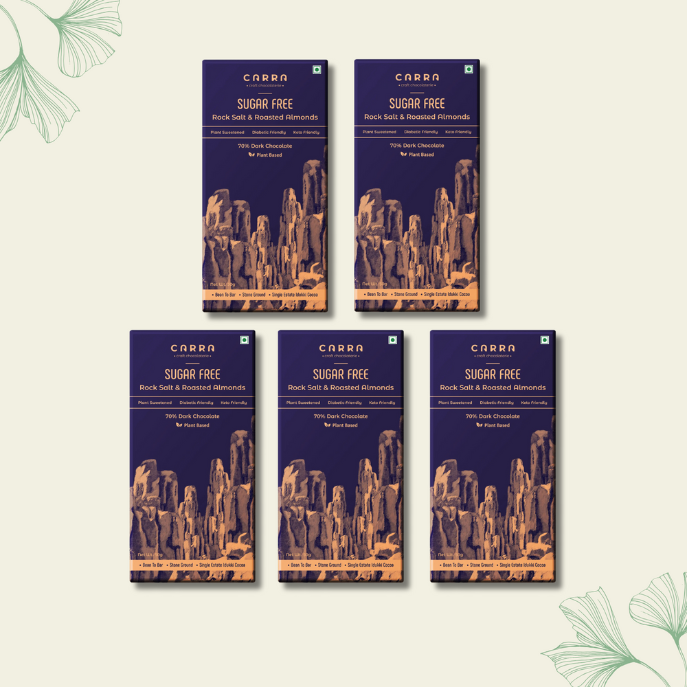 CARRA Rock Salt & Roasted Almonds in 70% Dark Chocolate 50G - EarthBased