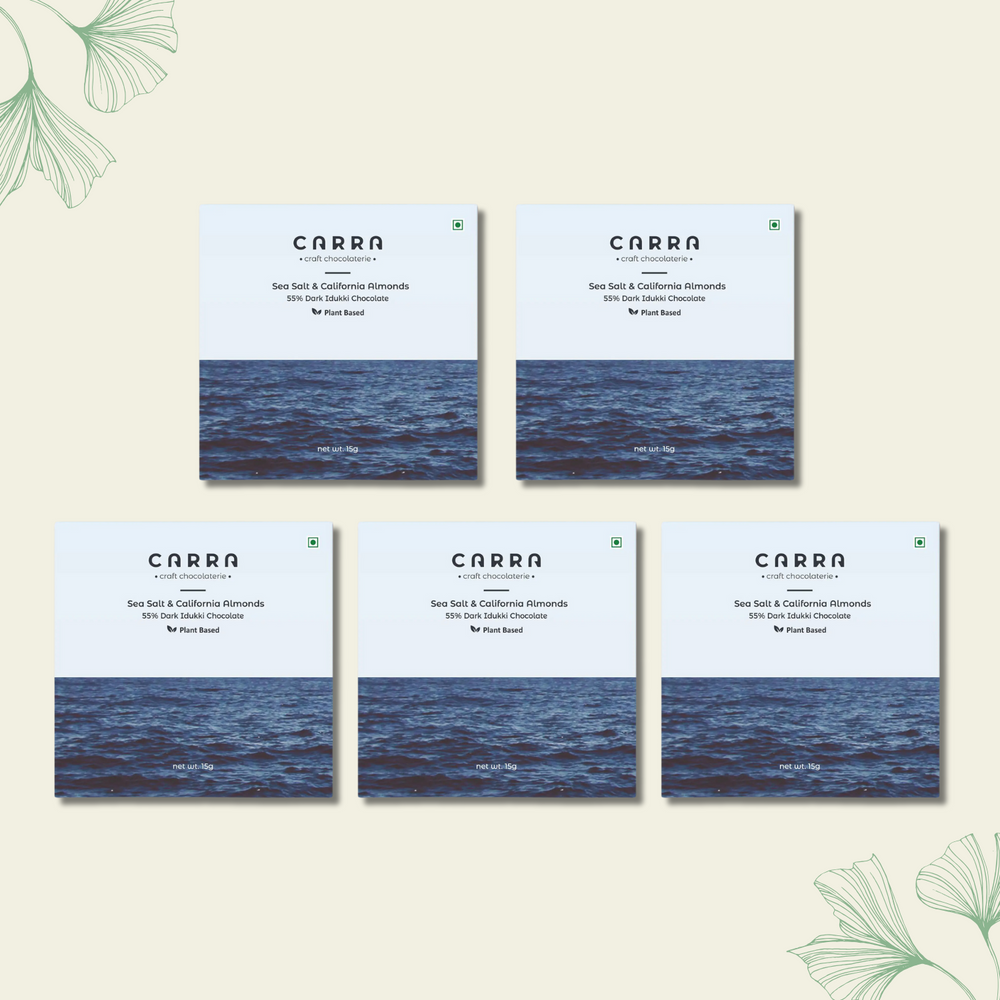 CARRA Sea Salt & California Almonds in 55% Dark Chocolate 15G - EarthBased
