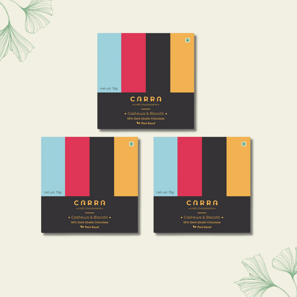 CARRA Cashews & Biscotti in 55% Dark Chocolate 15G - EarthBased