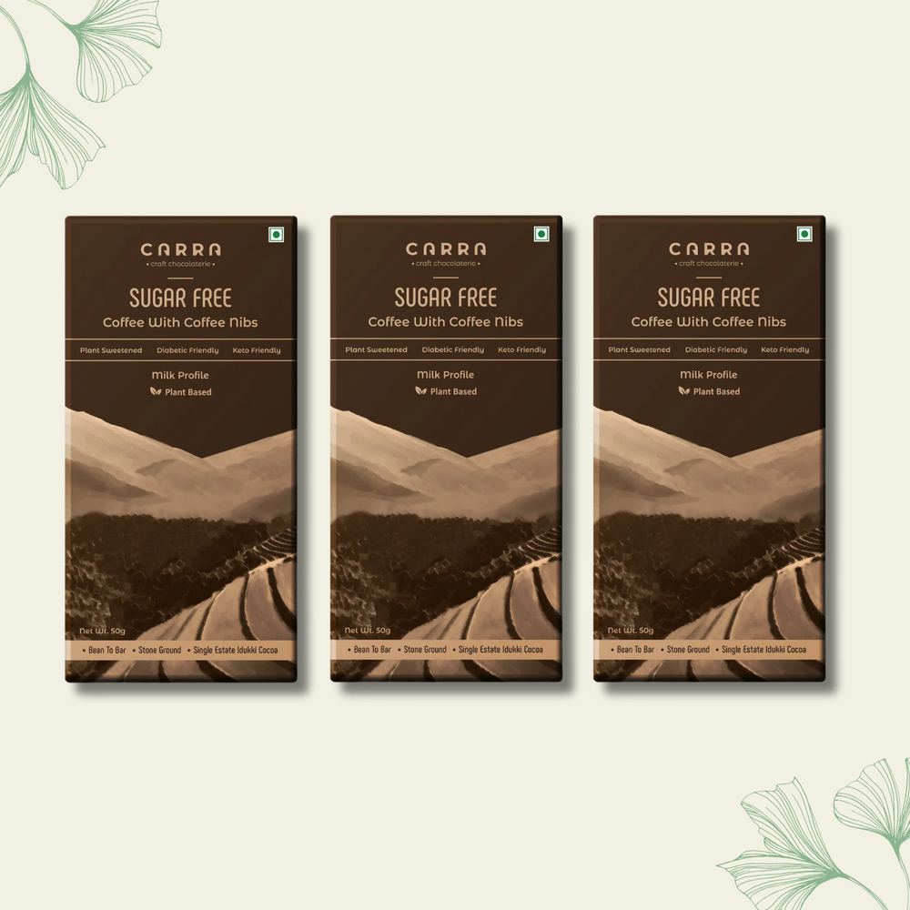 CARRA Coffee with coffee nibs in Plant Based Milk Chocolate 50G - EarthBased