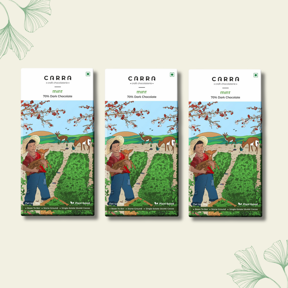 CARRA Mint in 70% Dark Chocolate 50G - EarthBased