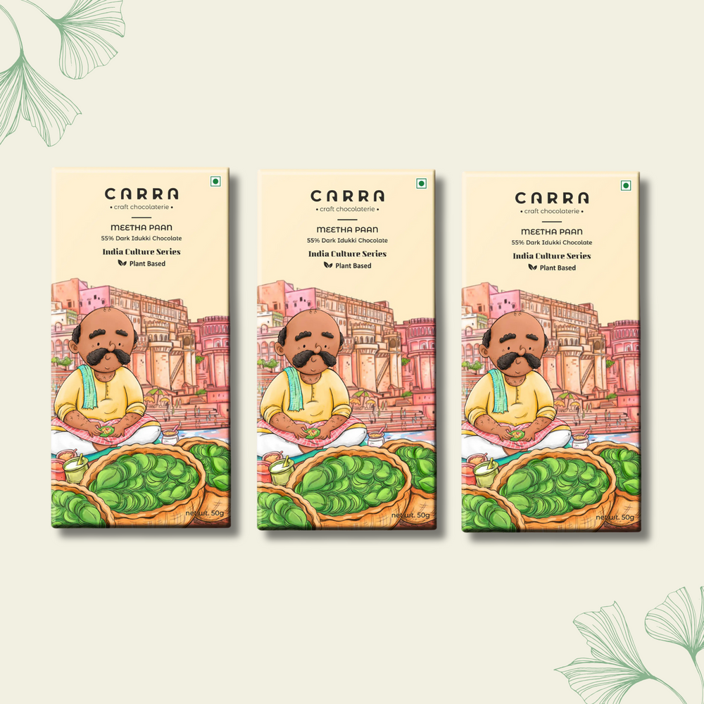 CARRA Meetha Paan in 55% Dark Chocolate 50G - EarthBased