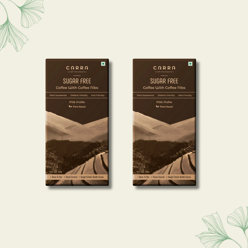 CARRA Coffee with coffee nibs in Plant Based Milk Chocolate 50G - EarthBased