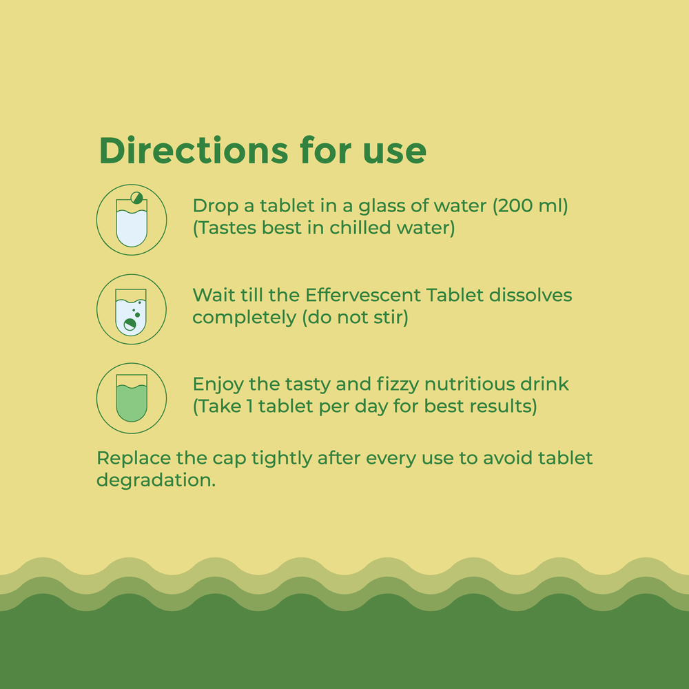 Zaocare Calcium & Vitamin D3 Effervescent Tablets | For Bone, Teeth & Muscle Health | 100% Vegan - EarthBased