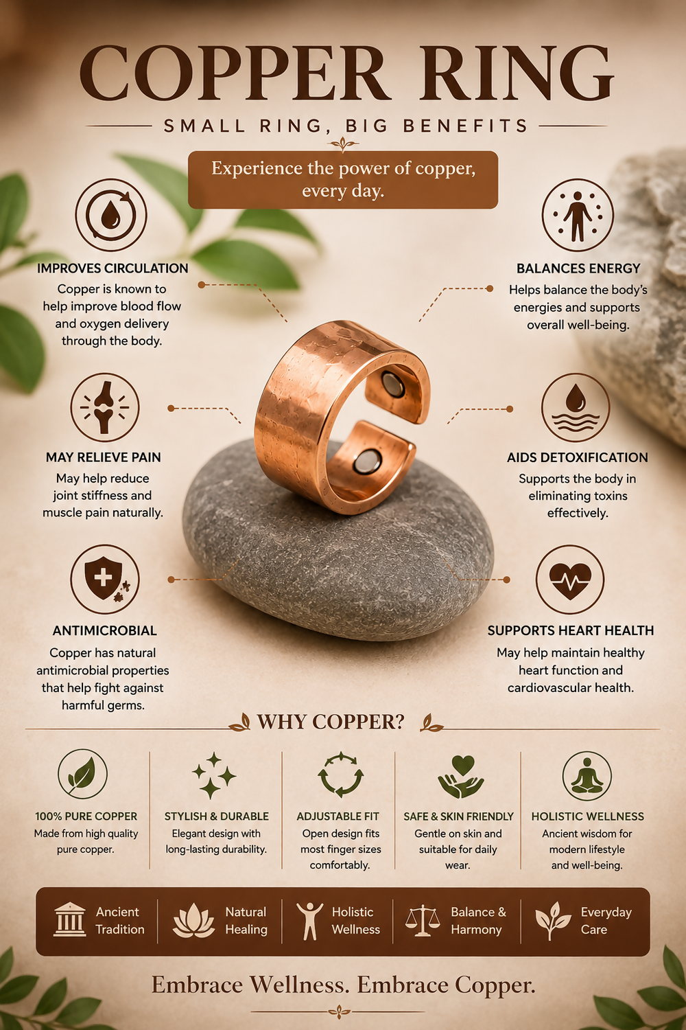 Hammered Copper Ring – image 6